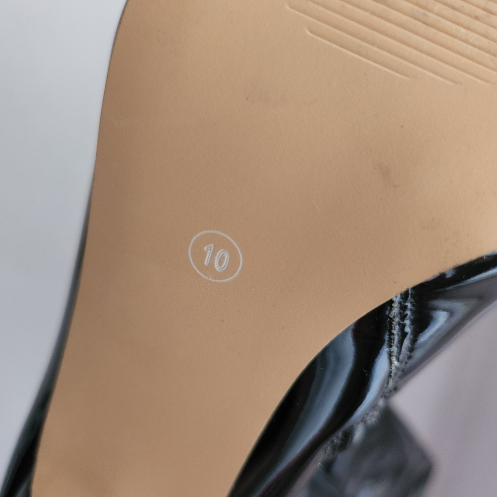Black Patent Leather Knee-High Boots - Picture 9 of 14